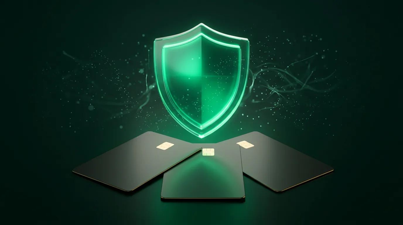 Diagrama de camadas de segurança antifraude sobrepostas com ícones de Pix e cartão de crédito