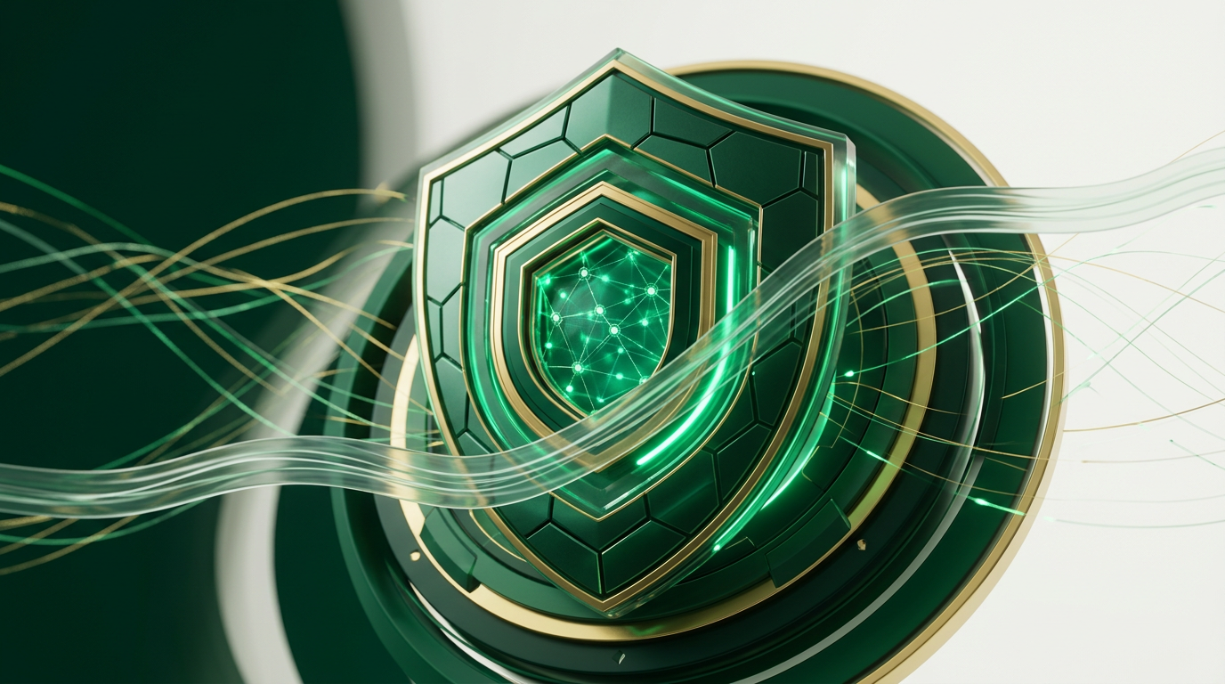 Visão macro de um circuito de dados digitais representando segurança e processamento de informações.