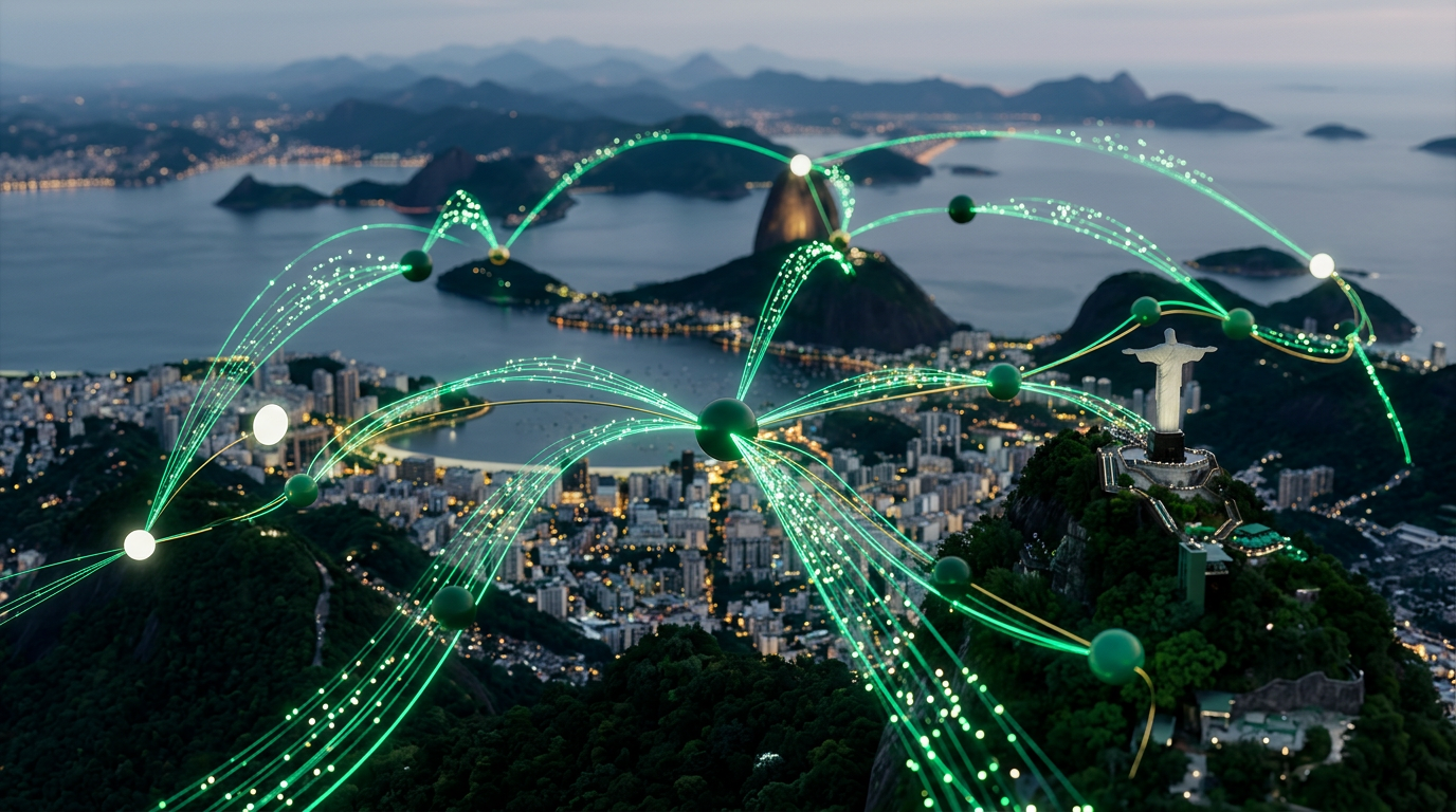 CFOs e CTOs analisando gráficos financeiros e linhas de código, simbolizando orquestração de pagamentos com API Pix.