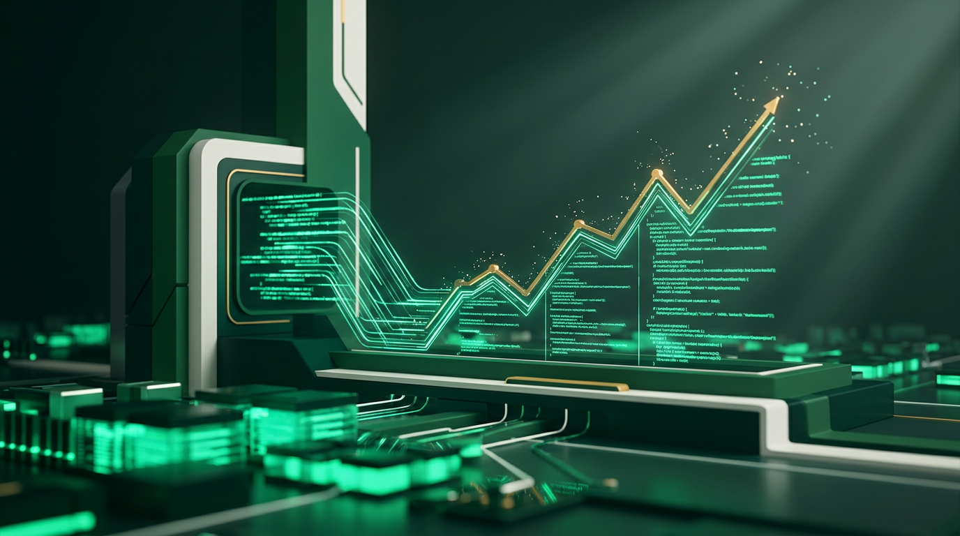 Representação visual de APIs financeiras conectando diferentes sistemas e serviços para empresas em crescimento.