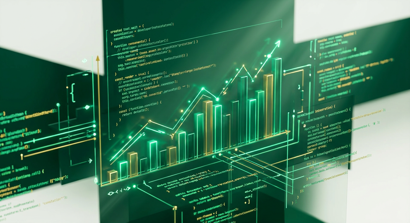Diagrama abstrato mostrando a interconexão e orquestração de diversas APIs financeiras.