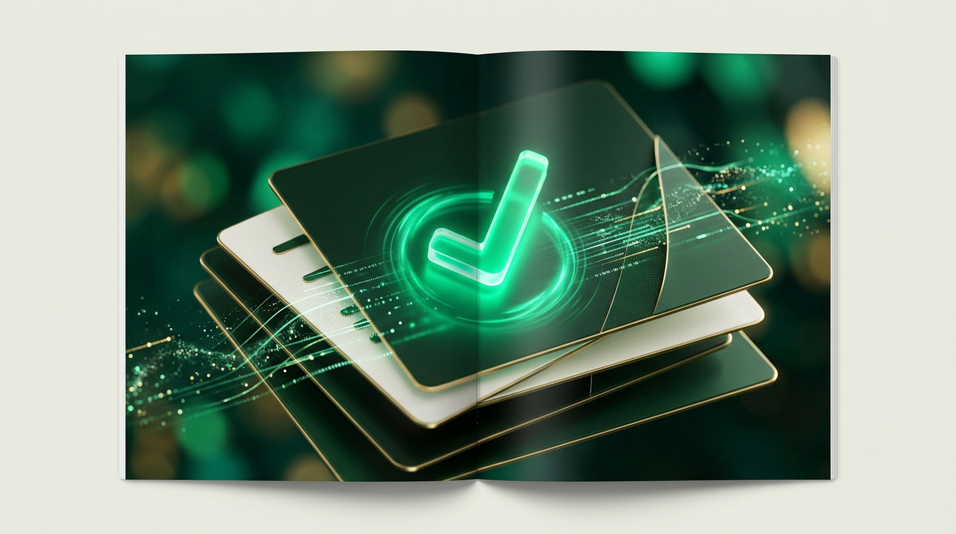Mãos interagindo com um smartphone, simbolizando um processo de KYC digital e automatizado, com ícones de segurança e dados em segundo plano.