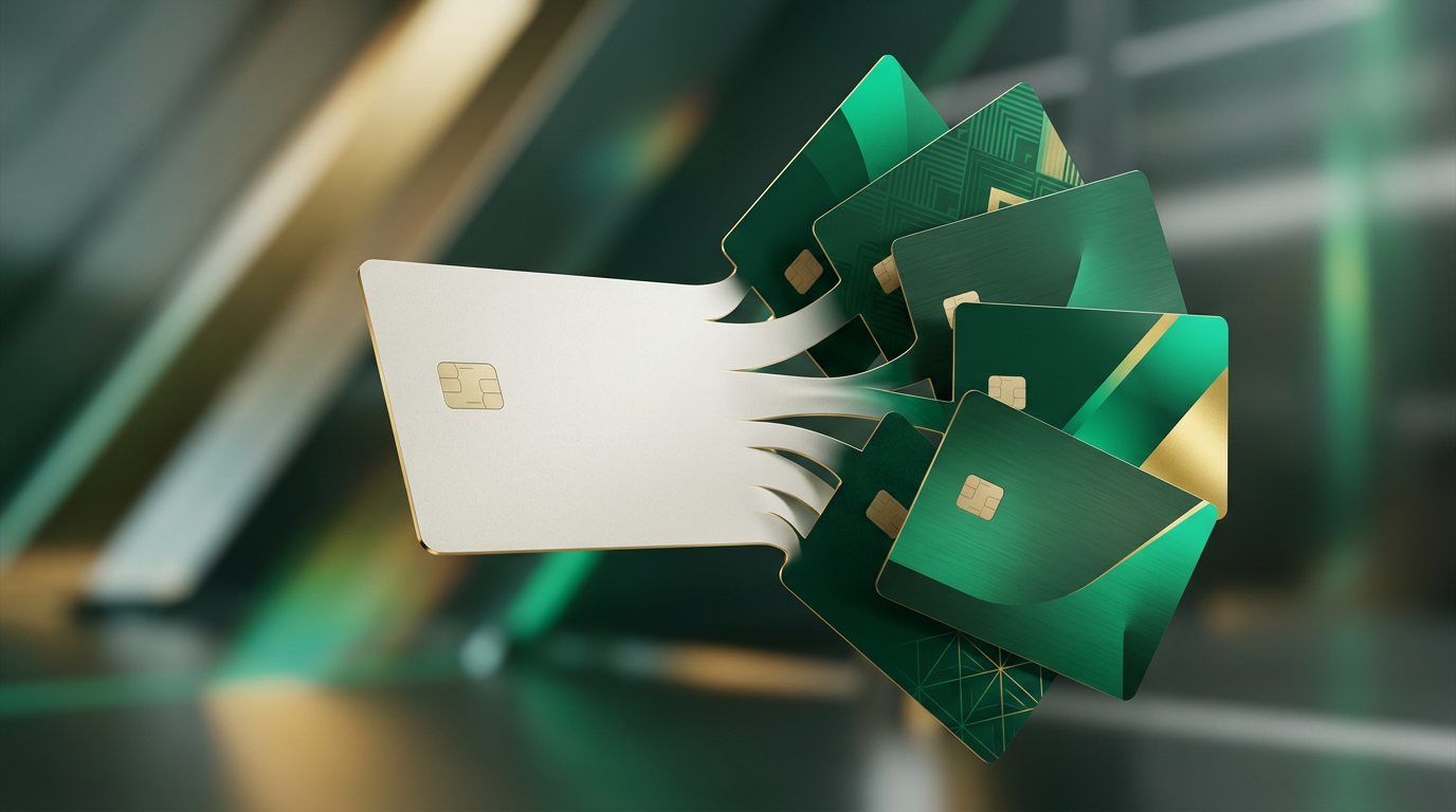Executivos analisando dados financeiros em um escritório moderno, com elementos visuais que remetem à digitalização e diferenciação de marca.